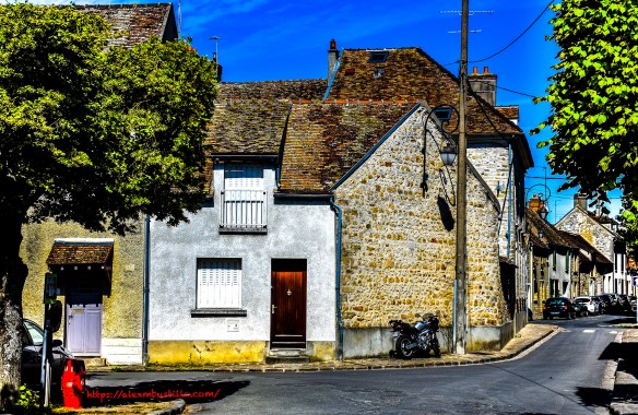Streets of Milly-la-Forêt, Île-de-France, France