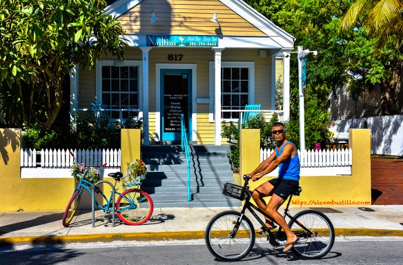 Street Portrait, Biking, Key West, Florida