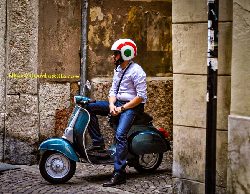 Italian Vespa Postcard Portrait