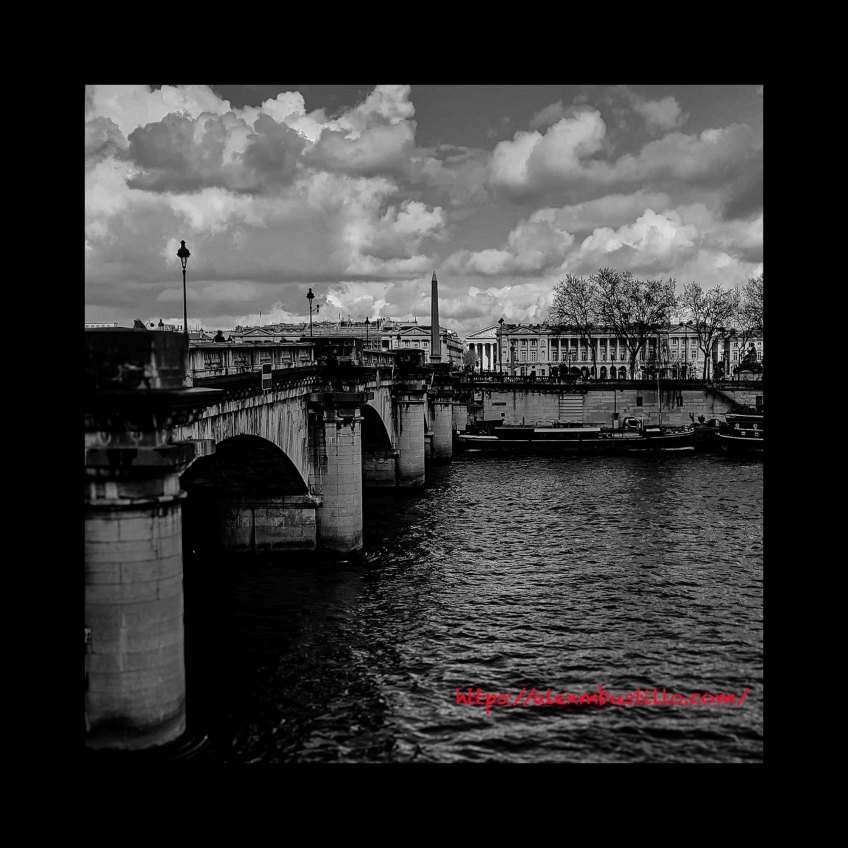 Pont de la Concorde, 75007 Paris, Black & White Portrait