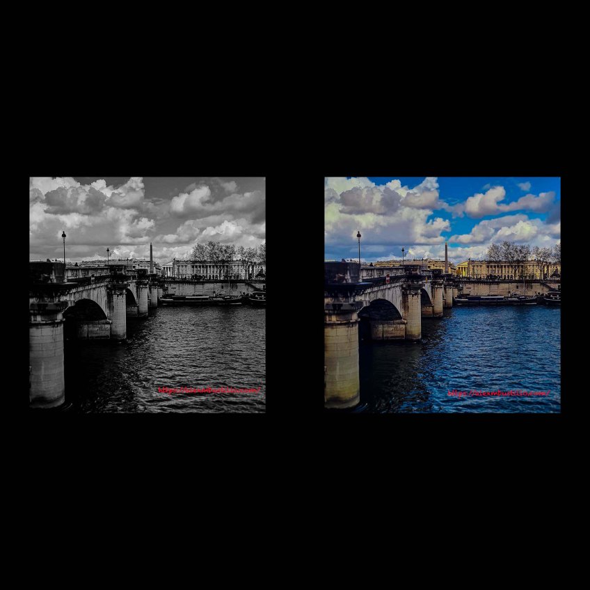 Pont de la Concorde, 75007 Paris, Color / Black & White Portrait